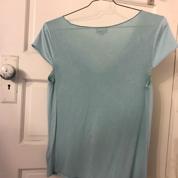 Anthropologie light blue shirt sleeve blouse - Picture 4 of 4